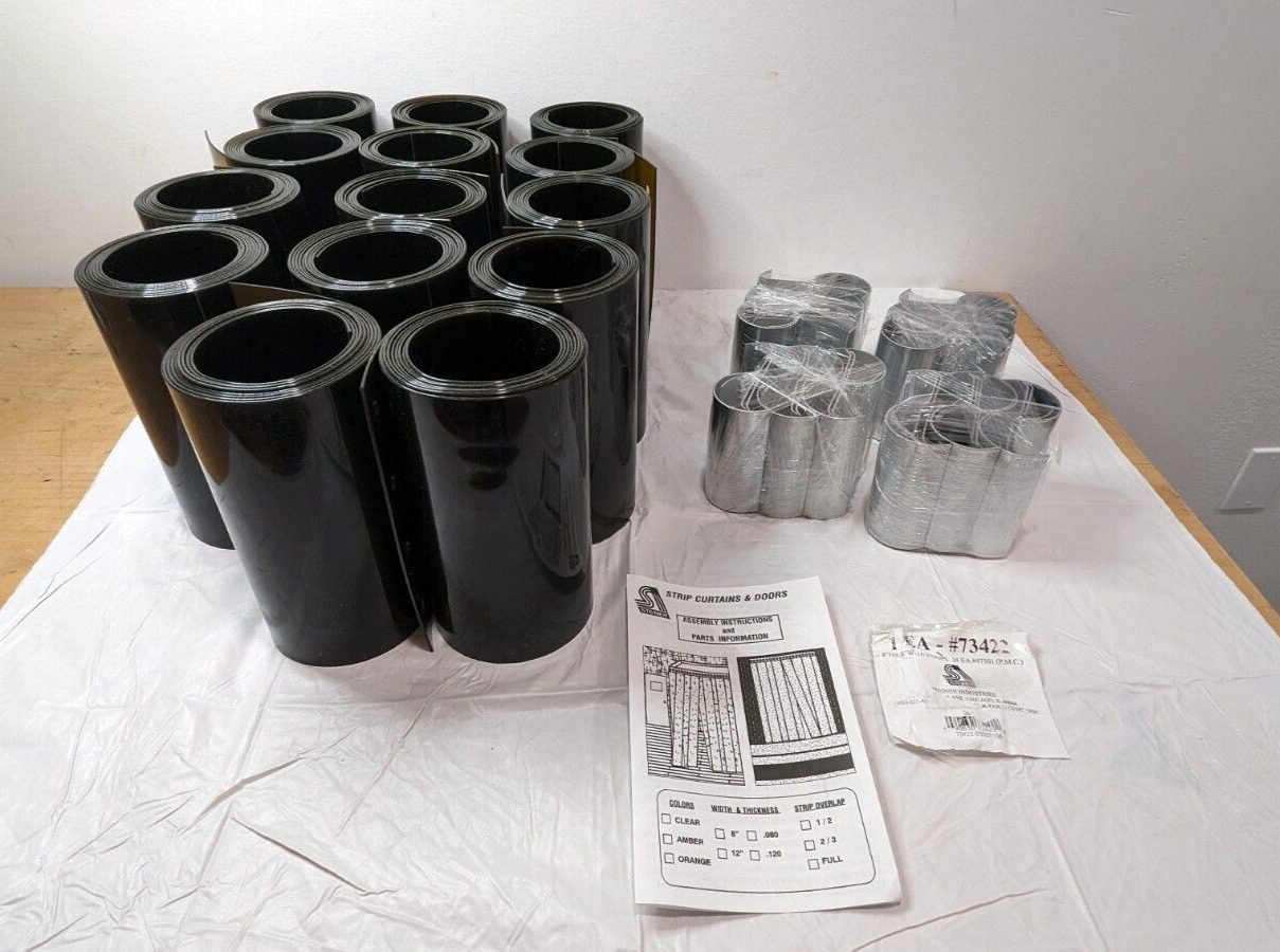 Steiner Welding Strip Curtain kit Amber 8 Ft H X 8 Ft W QTY 14 73422 INCOMPLETE