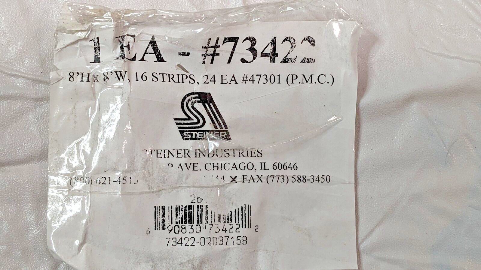 Steiner Welding Strip Curtain kit Amber 8 Ft H X 8 Ft W QTY 14 73422 INCOMPLETE