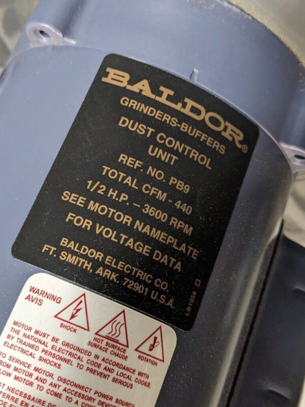 Baldor Dust Collector for Pedestal Mount Grinders 440 CFM 1/2 HP 115v DC7