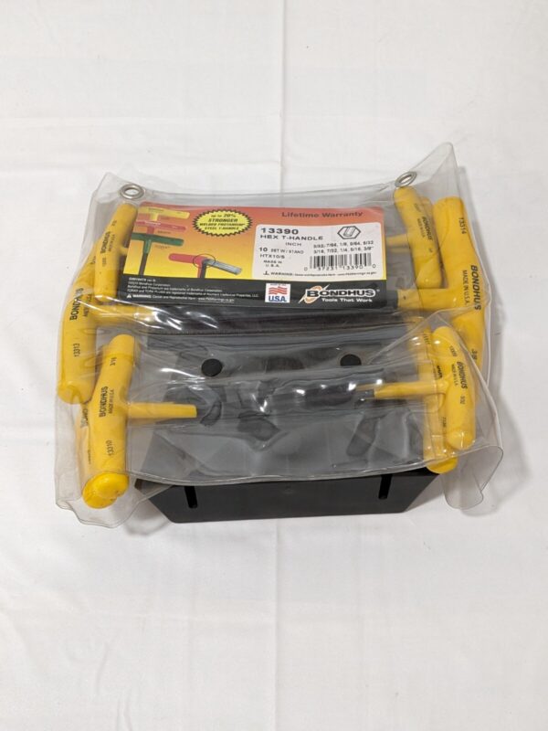 BONDHUS 10 Piece T-Handle Hex Key Set 13390