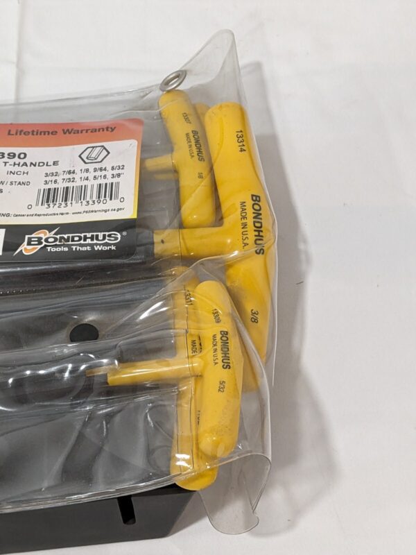 BONDHUS 10 Piece T-Handle Hex Key Set 13390