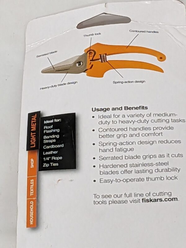 Fiskars 7 In. Stainless Steel Spring Action Utility Cutter 96137097J