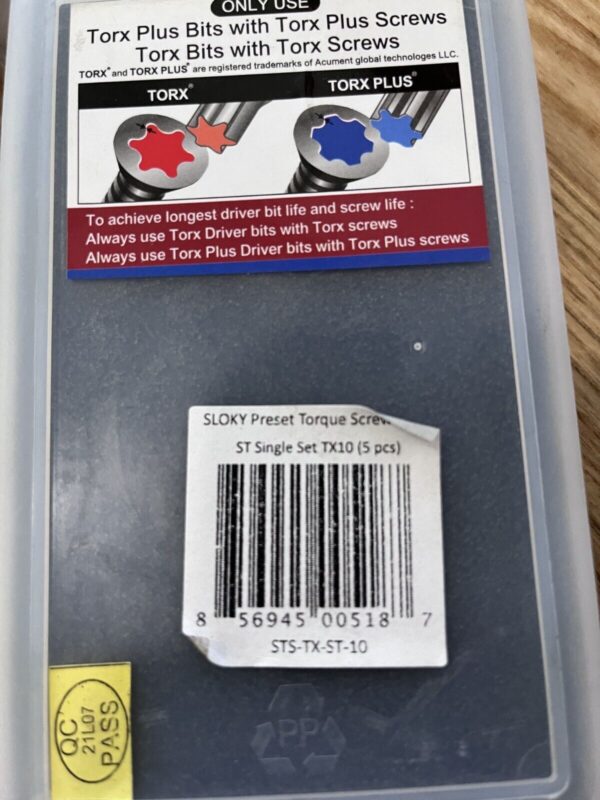Sloky ST Single Set TORX Size TX10 - STS-TX-ST-10
