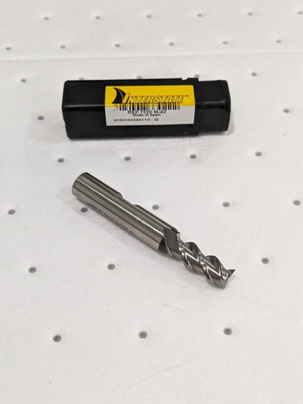 Interstate Cobalt Square End Mill 5/16" x 3/4" LOC 3 Flute .7530 M-42