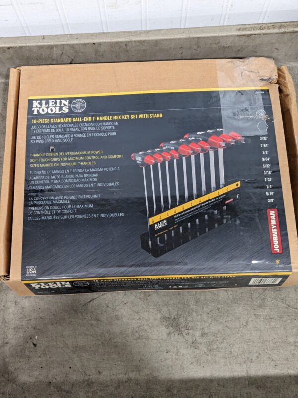 KLEIN TOOLS 8 Piece T-Handle Cushion Grip Hex Key Set JTH610EB INCOMPLETE