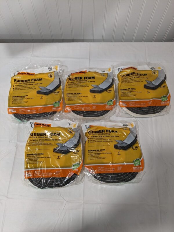 Frost King Rubber Foam Weatherseal Tape, 1W x 5/16-In. T x 10-Ft. Qty 5 R511H