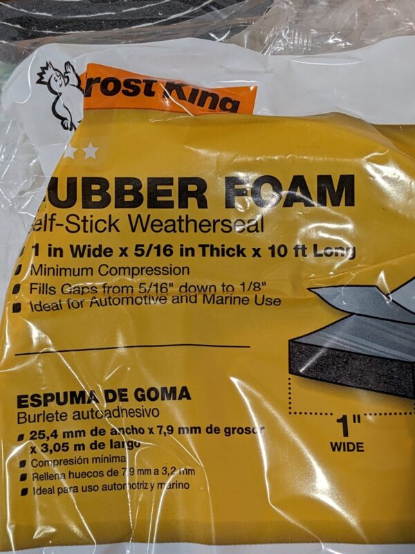 Frost King Rubber Foam Weatherseal Tape, 1W x 5/16-In. T x 10-Ft. Qty 5 R511H