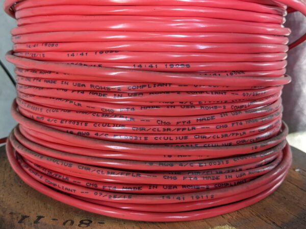 750 Ft. Southwire Fire Alarm Cable FPLR Solid Shielded 18AWG 4 Con. 300V