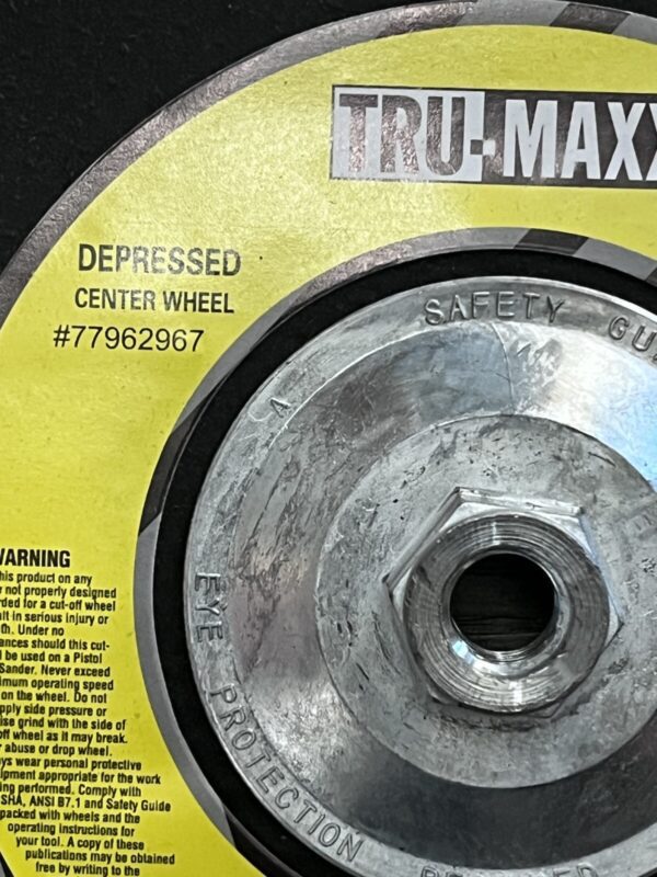 Tru-Maxx Depressed-Center Whee: Type 27 9" Dia 1/4" Thick 5/8-11 Hole, Alum OX