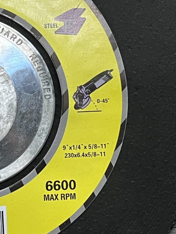 Tru-Maxx Depressed-Center Whee: Type 27 9" Dia 1/4" Thick 5/8-11 Hole, Alum OX