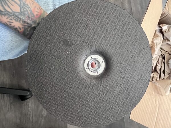 Tru-Maxx Depressed-Center Whee: Type 27 9" Dia 1/4" Thick 5/8-11 Hole, Alum OX