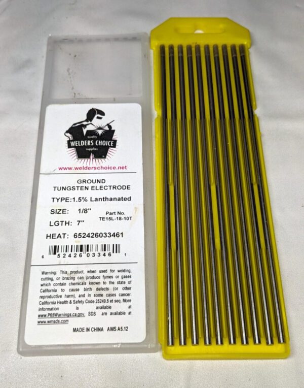 WELDER'S CHOICE TIG Welding Rod 7" OAL 1/8" Dia Tungsten *10 Pack* TE15L-18-10T