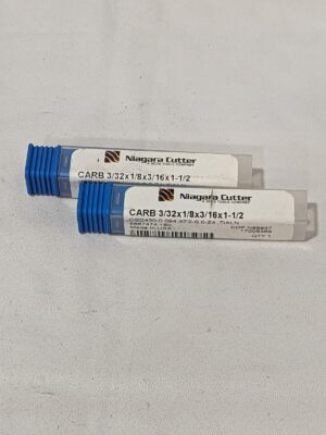 Niagara Double Ended Square End Mill 3/32X1/8X3/16X1-1/2 Qty 2 N89837