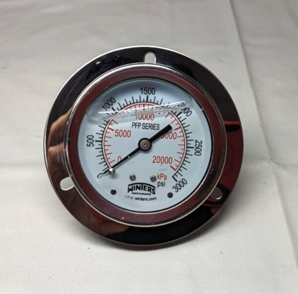 WINTERS Liquid Filled Pressure Gauge 0 to 3000 psi 1/4"NPT PFP931-25FF-SG