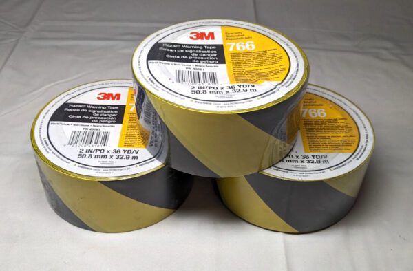 3M Warning Tape 766 Vinyl 2" x 108ft x 5 mil Thick *QTY 3 Rolls (324')* 43181