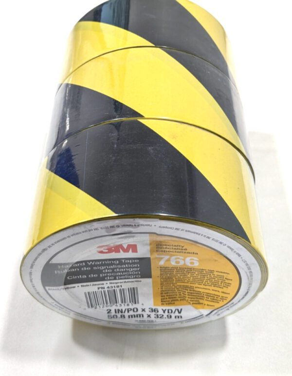3M Warning Tape 766 Vinyl 2" x 108ft x 5 mil Thick *QTY 3 Rolls (324')* 43181