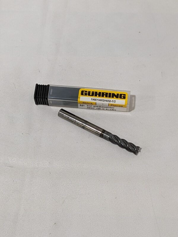 GUHRING Corner Chamfer End Mill: 1/4" Dia, 3/4" LOC, 4 Flute 9064840063500