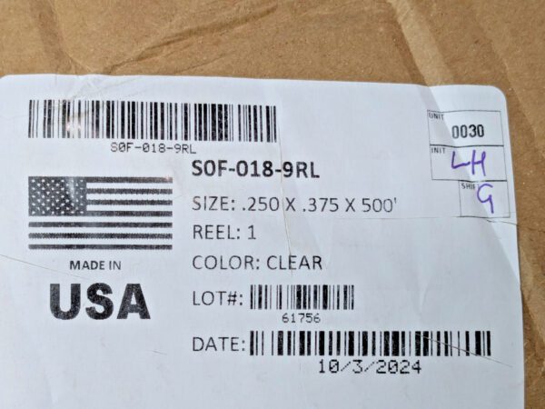 KPC Clear PVC Vinyl Tubing SOF Series 1/4" ID x 3/8" OD X 500 Ft SOF-018-9RL