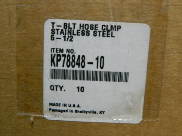 PRO Bolt Clamps T-Bolt Hose Clamp Minimum Diameter 5.2800 Qty 10 KP78848-10