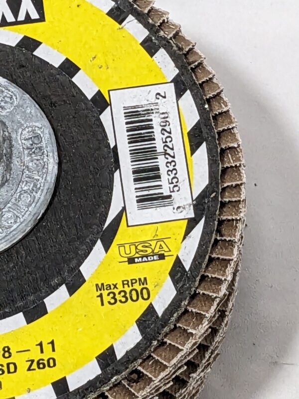 TRU-MAXX Flap Disc: 4-1/2" Dia, 60 Grit, ZA, Type 27 Qty 5 66254443450