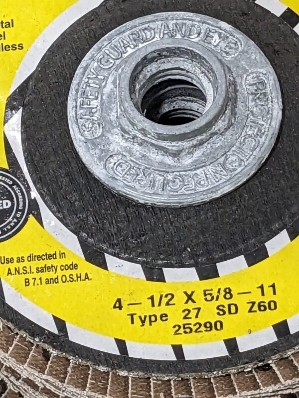 TRU-MAXX Flap Disc: 4-1/2" Dia, 60 Grit, ZA, Type 27 Qty 5 66254443450