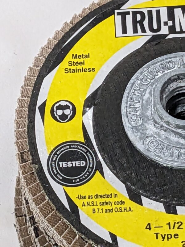 TRU-MAXX Flap Disc: 4-1/2" Dia, 60 Grit, ZA, Type 27 Qty 5 66254443450