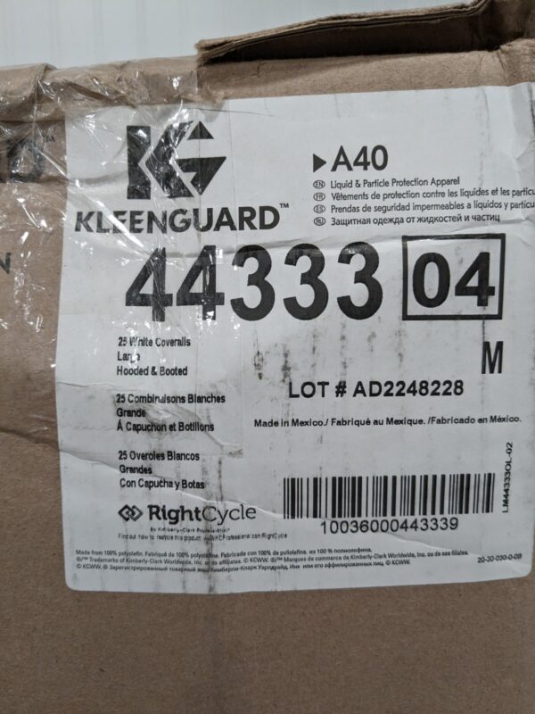 KLEENGUARD Non-Disposable Rain & Chemical-Resistant Coverall Qty 25 Sz L 44333
