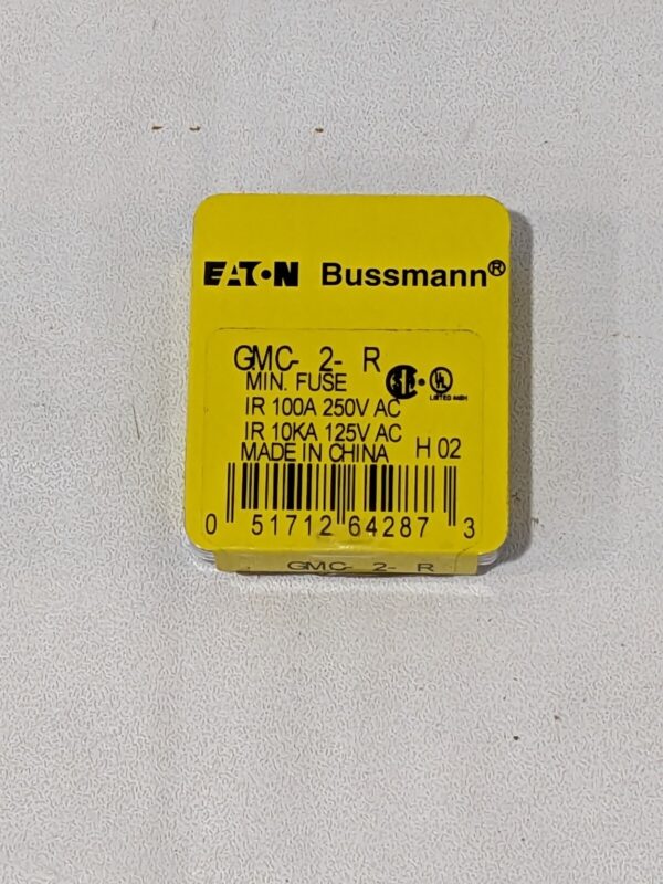 COOPER BUSSMANN Cartridge Time Delay Fuse 2 A, 20 mm OAL, 5 mm Dia Qty 3 GMC-2-R