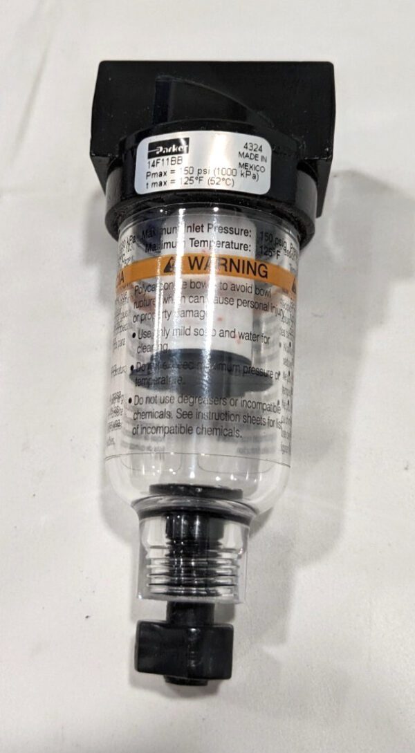 Parker Particulate Air Filter Polycarbonate Bowl 1/4" NPTF 14F11BB