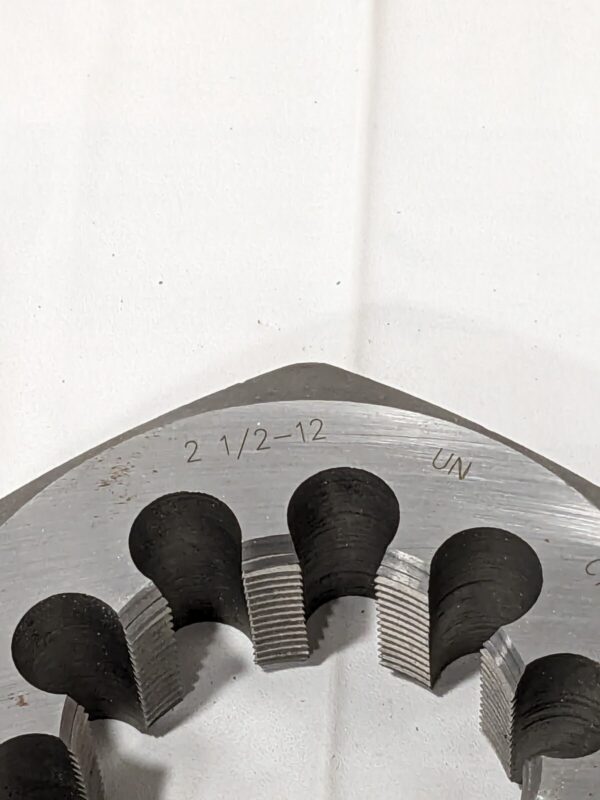 Hex Rethreading Die: 2-1/2-12, Right Hand, Carbon Steel 365-2326