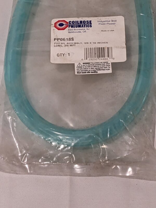 COILHOSE PNEUMATICS Lead-In Whip Hose: 3/8" ID, 1-1/2' PP0618S