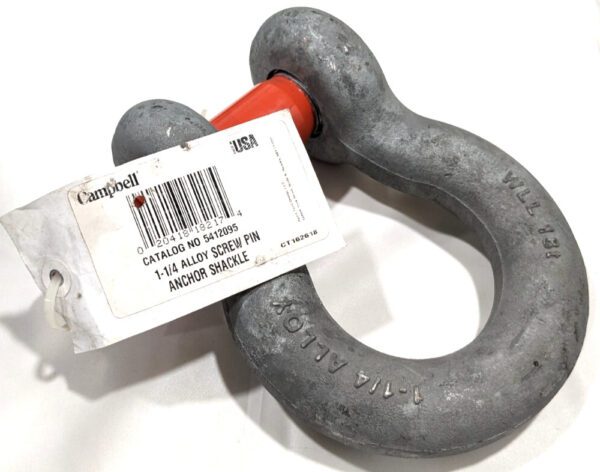 CAMPBELL 1-1/4" Anchor Shackle Galvanized Alloy Steel 18-Ton WLL 5412095