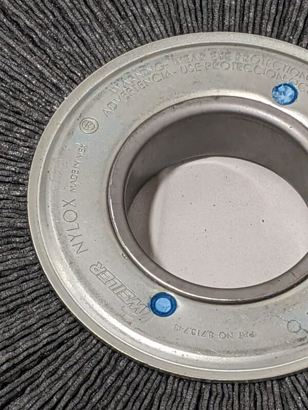 WEILER Wheel Brush: 8" Wheel Dia, 1" Face Width, 0.0400" Wire Dia 97736