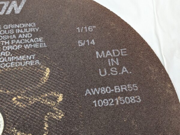 Norton 10" Aluminum Oxide Cutoff Wheel 80G 1/16" Thick X 5/8" Arbor 66253340051