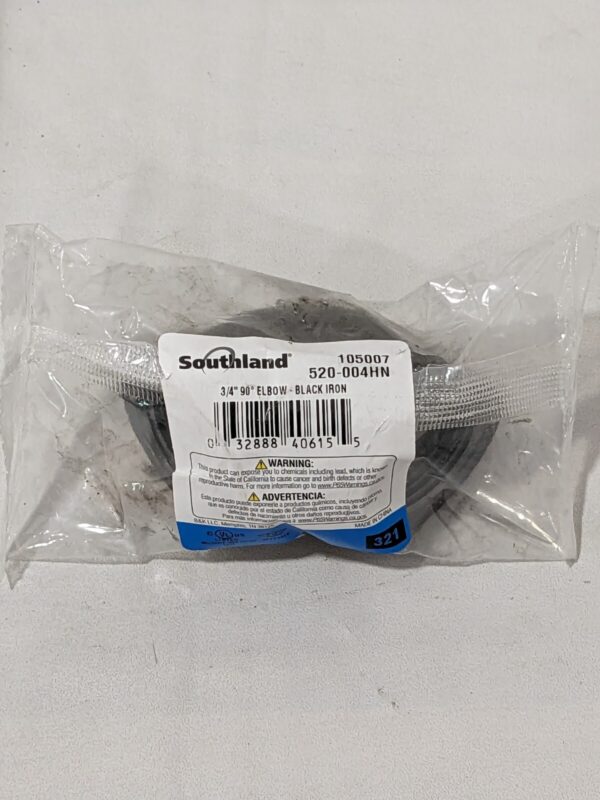 Southland 3/4 in. Black Malleable Iron 90º FPT x FPT Elbow Fitting 520-004HN