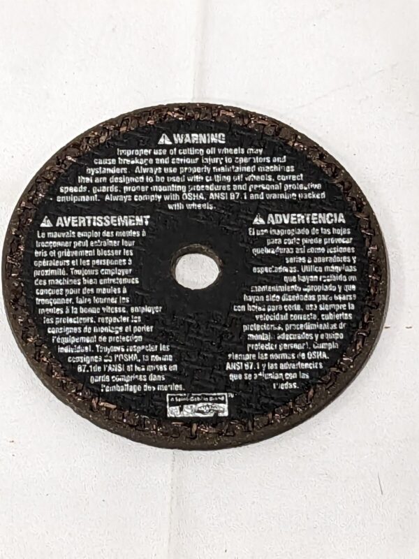 NORTON Cutoff Wheel: Type 1, 3" Dia, 1/8" Thick, 3/8" Hole 66243510673