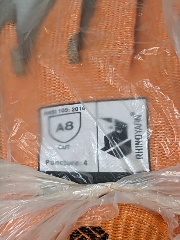 TILSATEC Hi-Vis Cut Res. Coated Glove, A8 Cut, Sz 9 1 Dozen TTP065PU-090