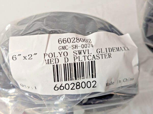 Swivel Top Plate Casters Polyolefin 6" X 2" X 7-1/2" 800 Lb Cap QTY 2 66028002