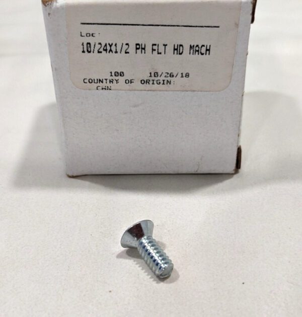 Machine Screws 10-24 x 1/2" Flat Head Phillips Zinc Coated 100ct PFMS0100050CZ
