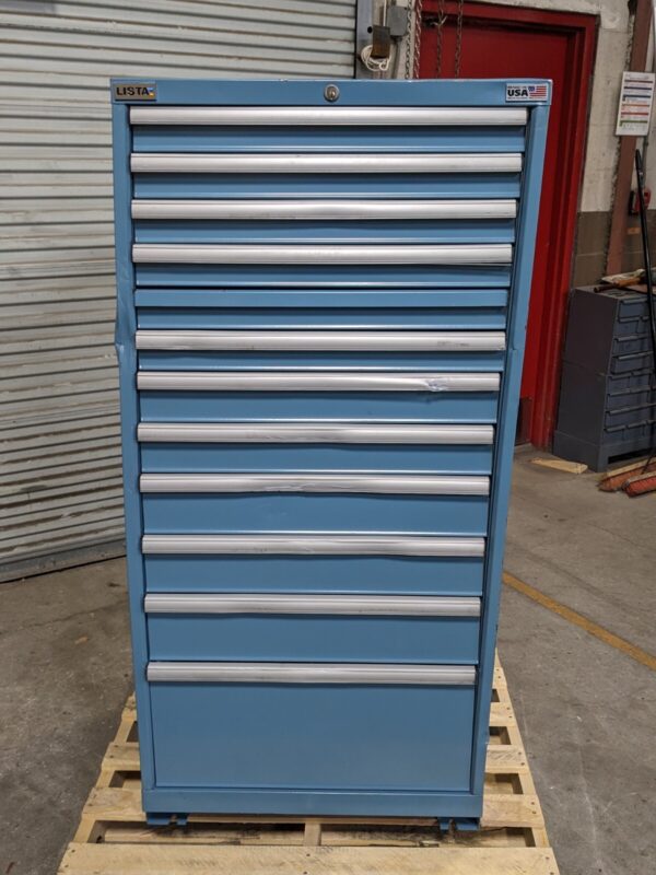 Lista 12 Drawer Modular Storage Cabinet 59 x 28 x 28 Steel Blue SCRATCH N DENT