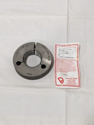 Vermont Gage Threaded Ring Gage: 1-1/2-12 Thread, UNF, Class 2A, No Go 361188030