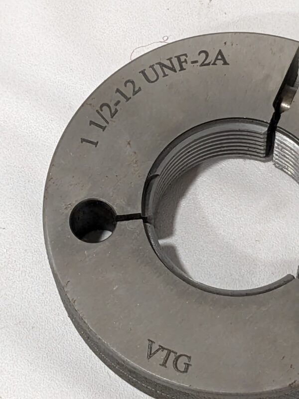 Vermont Gage Threaded Ring Gage: 1-1/2-12 Thread, UNF, Class 2A, No Go 361188030