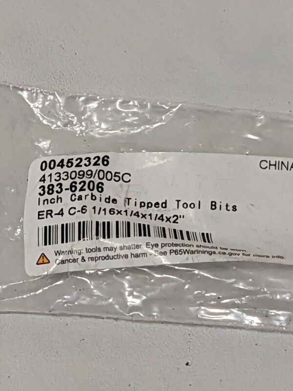 Single Point Tool Bit: ER-4, 1/4" Shank Width, 1/4" Shank Height 383-6206