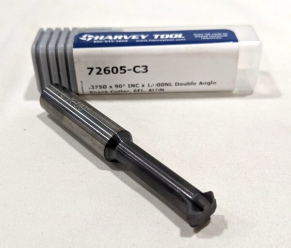 HARVEY TOOL Double Angle Carbide Milling Cutter 90deg 3/8"Dia 72605-C3