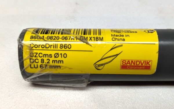 SANDVIK COROMANT Jobber Length Carbide Drill Bit 8.20 mm 140deg 7781850