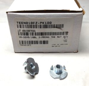 #10-32 Zinc-Plated 3 Prong Tee Nut *BOX OF 100* TNUTFI-100-100BX
