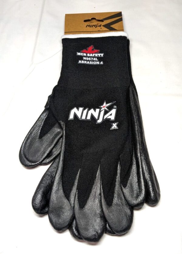 MCR SAFETY Work Gloves Ninja Max Size Large Nitrile-Coated Nylon *6 PACK* N9674