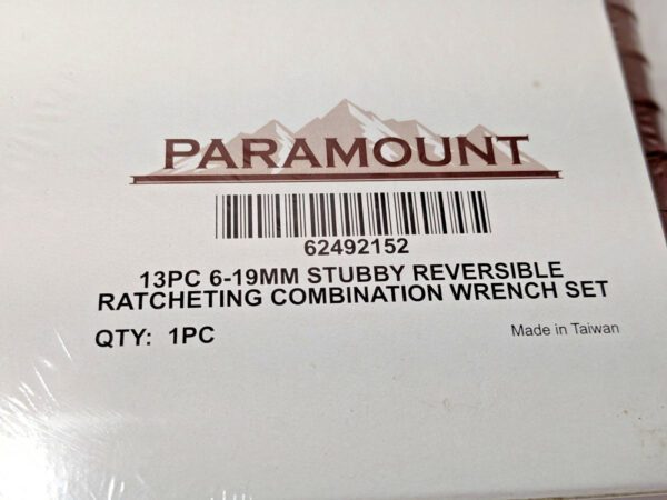 Paramount 13 Piece Stubby Reversible Combination Wrench Set 6 - 19 mm 62492152