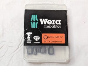 5PCS/PACK Wera Torx Impaktor Bits T20X50mm OAL X 1/4"DR 867/4 IMP DC 05057664001