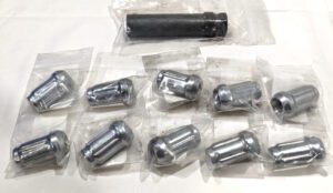 RPM Spline Drive Lug Nuts Chome 7/16-20 *10pcs* With Deep Socket C7002 C7301
